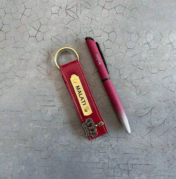 Personalized Pen and Keychain Combo with Charm